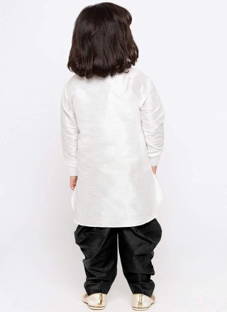 White Dupion Silk Indo Western