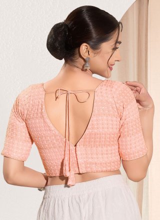 White Fancy Fabric Blouse 
