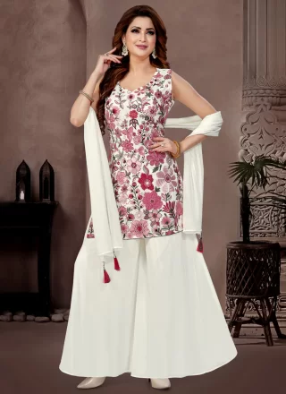 White Georgette Salwar Suit