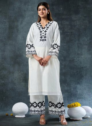 White Rayon Party Wear Kurti