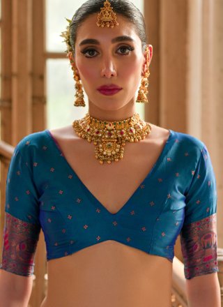 Wine Banarasi Silk Contemporary Sari