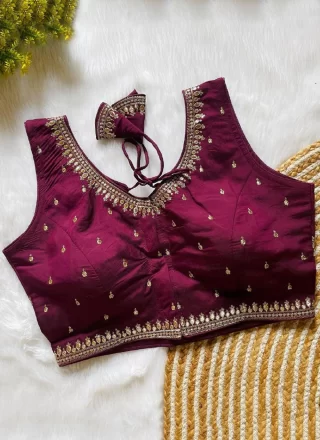 Wine Silk Blouse