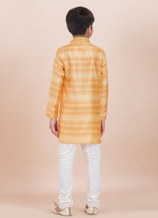 Yellow Cotton Kurta Pyjama