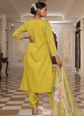 Yellow Cotton Silk Salwar Suit