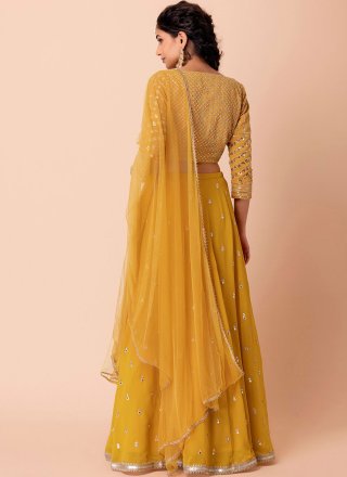 Yellow Georgette Lehenga Choli