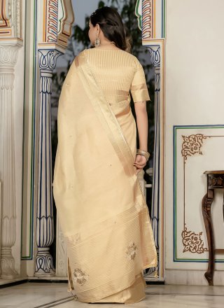Yellow Linen Designer Sari