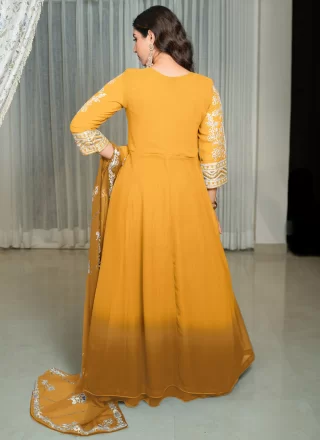 Yellow Plain Work Georgette Readymade Lehenga Choli