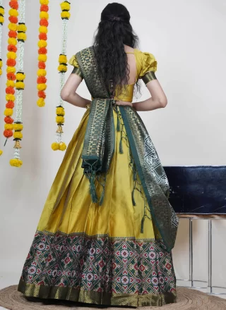 Yellow Silk Lehenga Choli