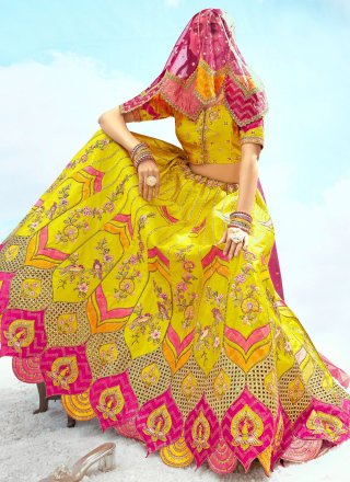 Yellow Silk Lehenga Choli