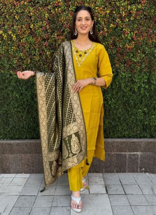 Yellow Silk Salwar Suit