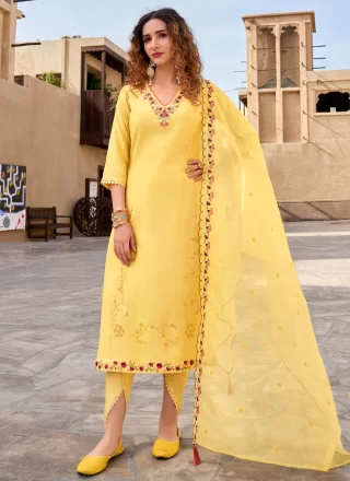 Yellow Silk Salwar Suit