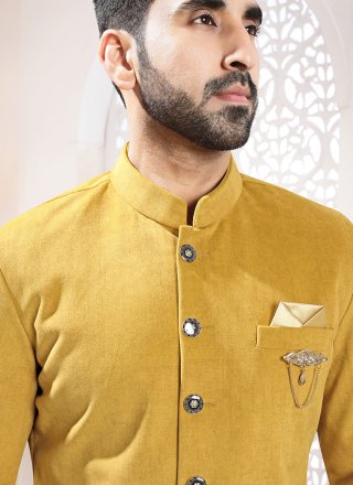 Yellow Velvet Indo Western