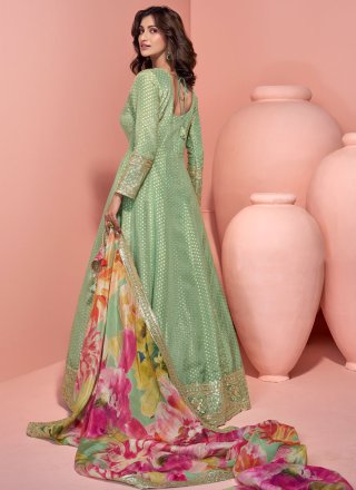 Zesty Green Organza Salwar Suit