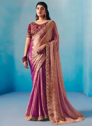 Purple Chiffon Classic Sari