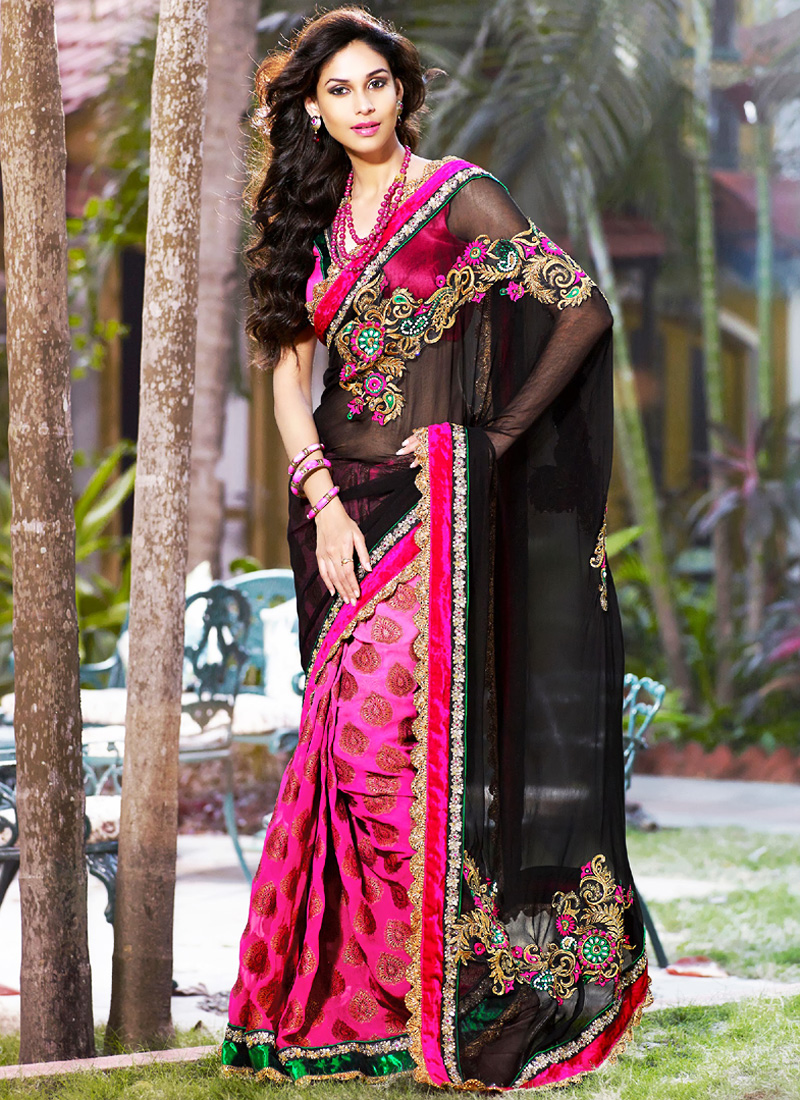 Exquisite Black with Pink Hand Painted Batik on Satin Silk -to bring o –  Jullaaha Store