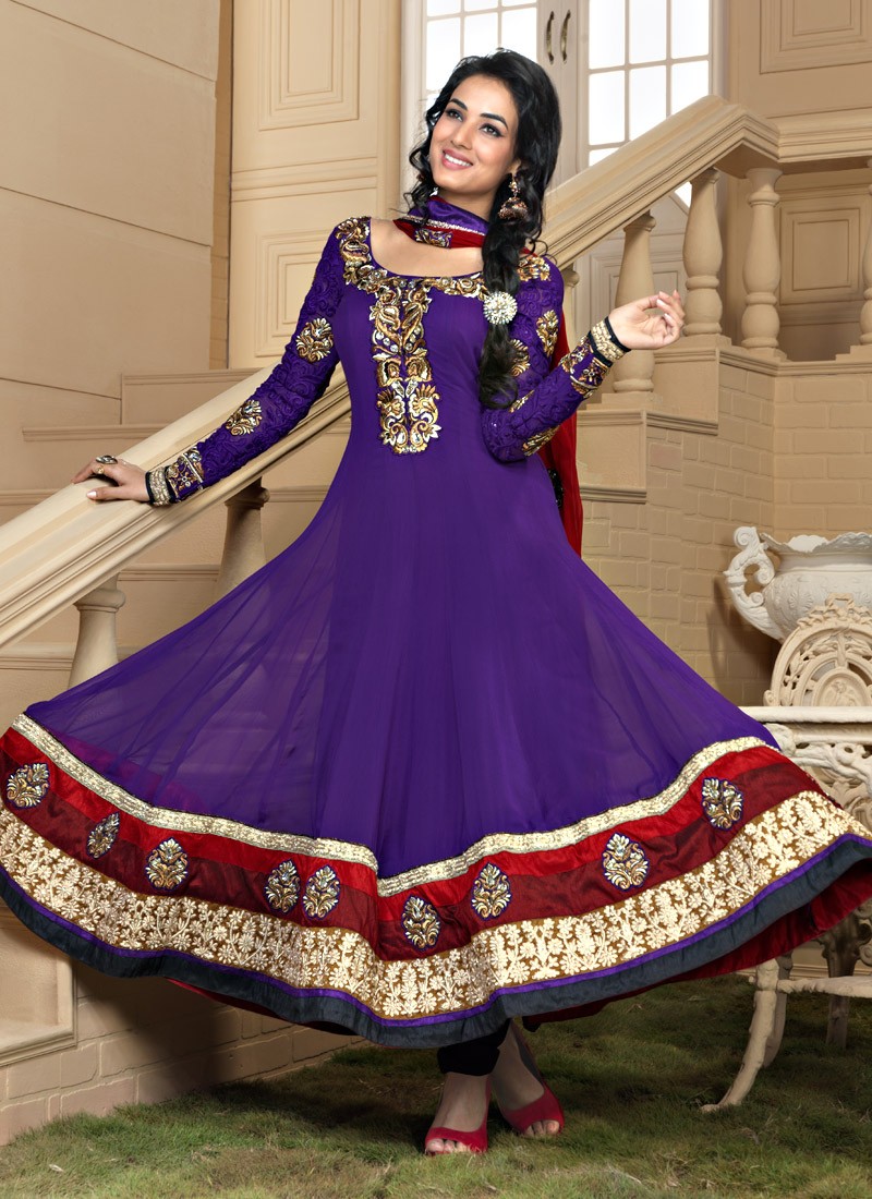 Bluish Purple Salwar Kameez 0979