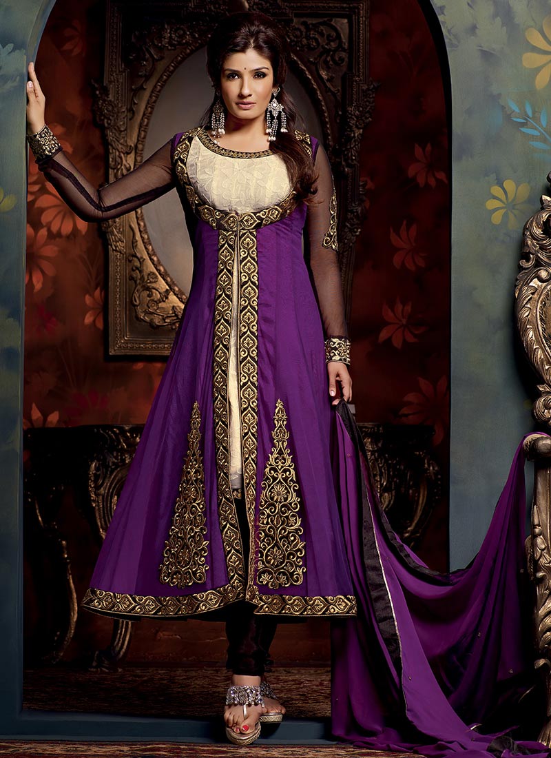 purple churidar dress