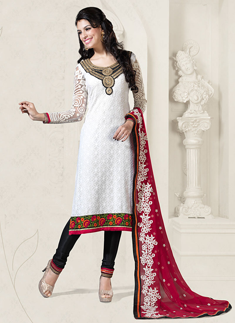 chiffon churidar designs