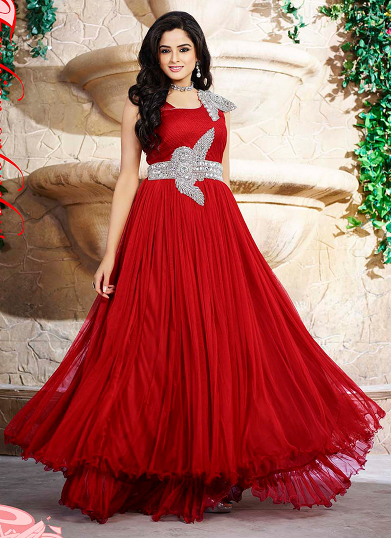 Satin best sale net gown