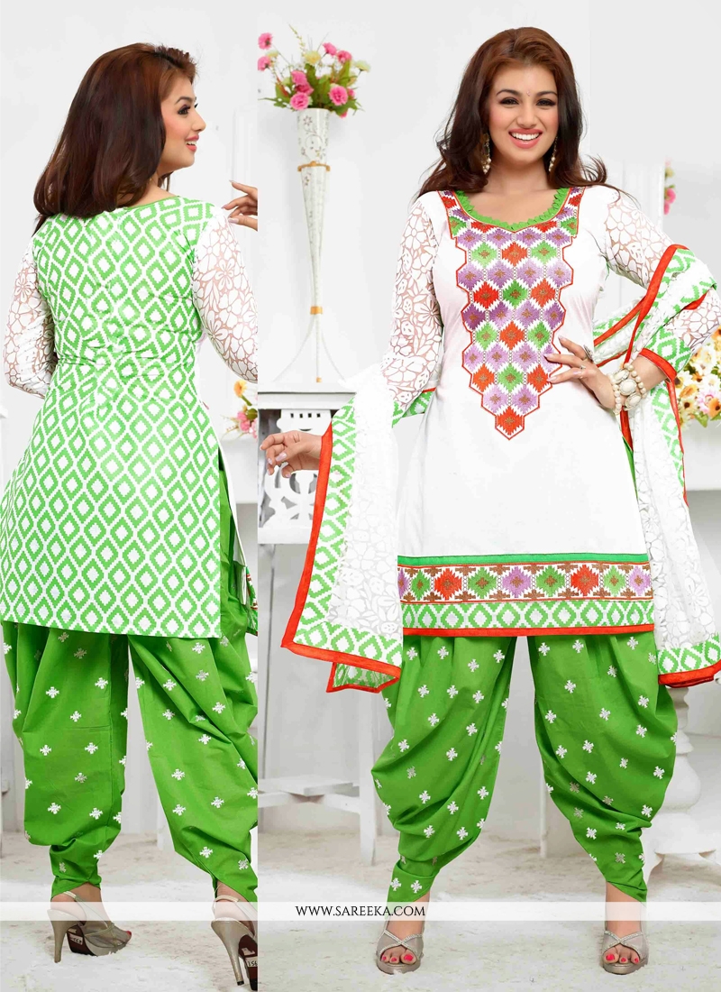 Ayesha Takia White Cotton Punjabi Suit