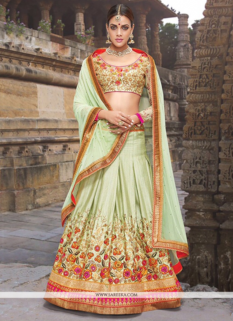 Sea Green A Line Lehenga Choli