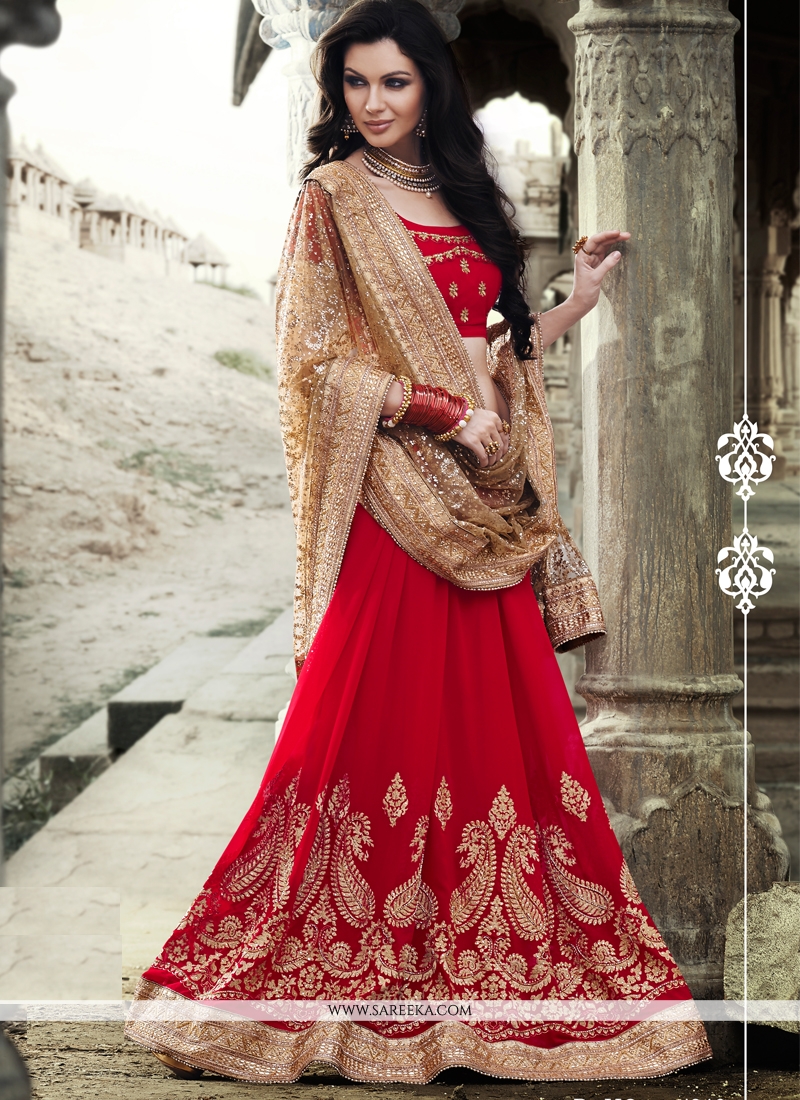 Red and Green Color Wedding lehenga – Panache Haute Couture