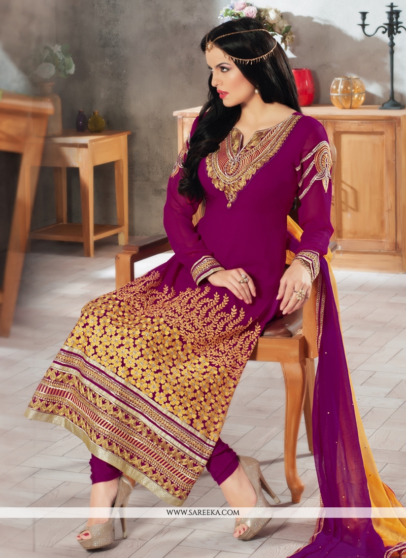 georgette suit neck design