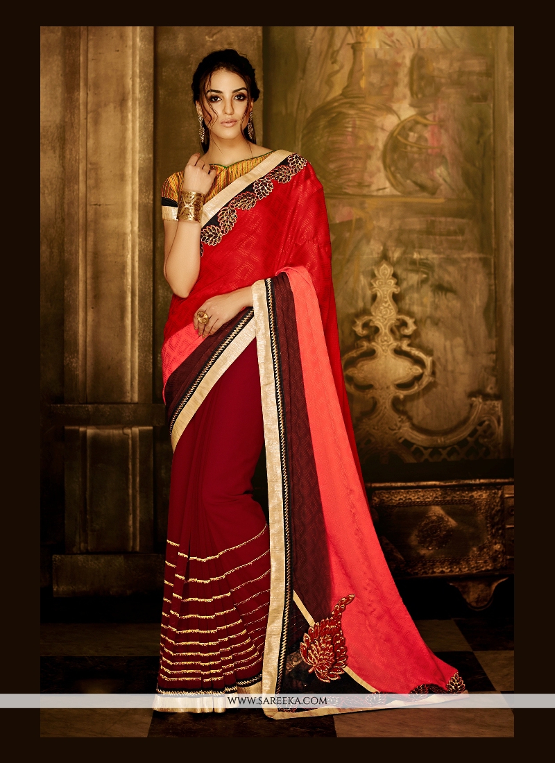 Jacquard Embroidered Work Designer Saree