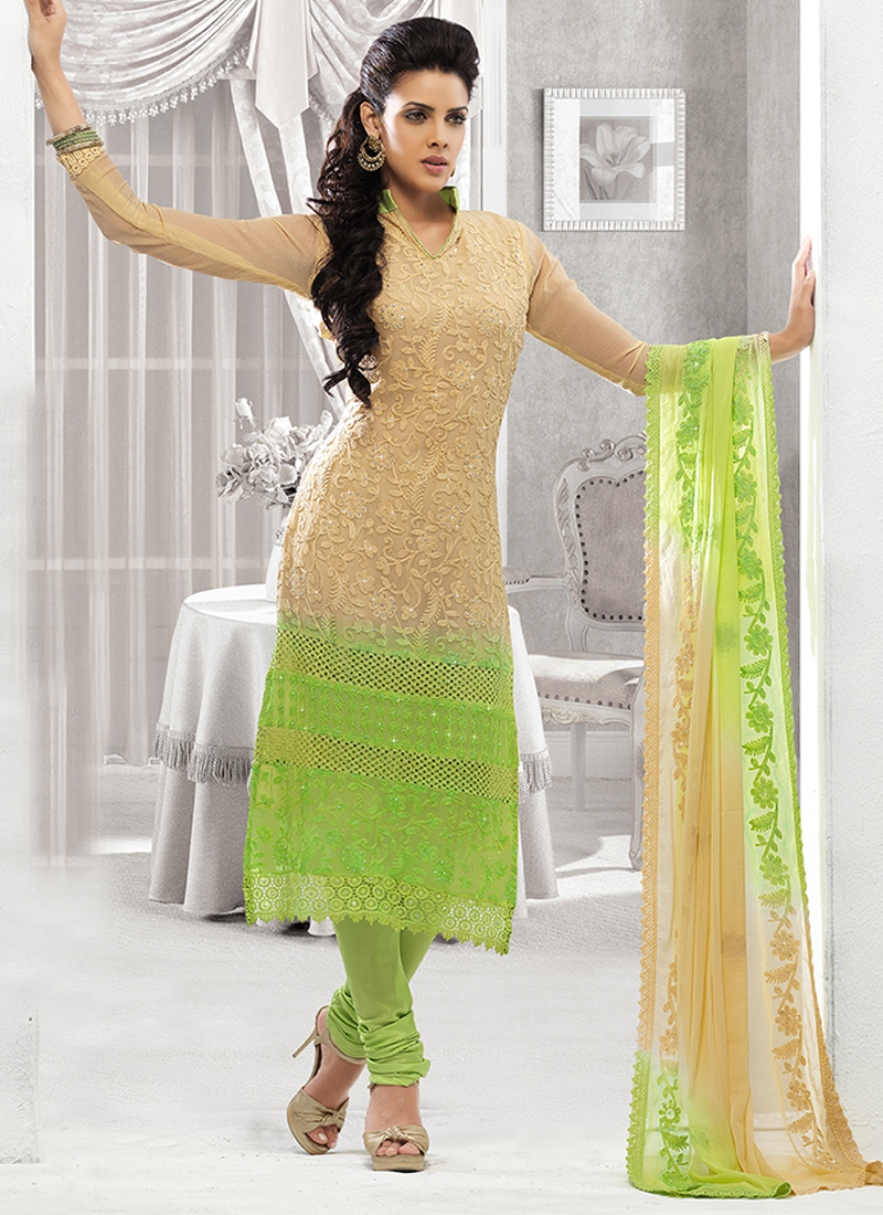 Chiffon churidar outlet