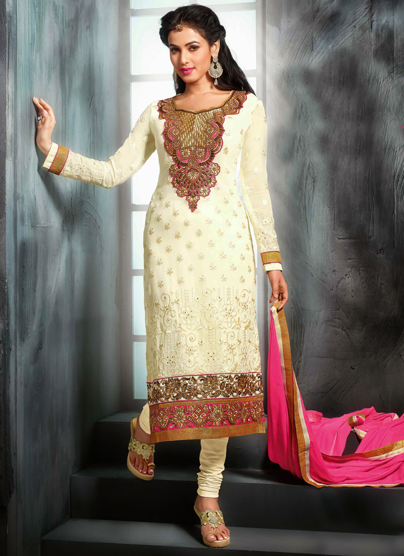 georgette suit neck design