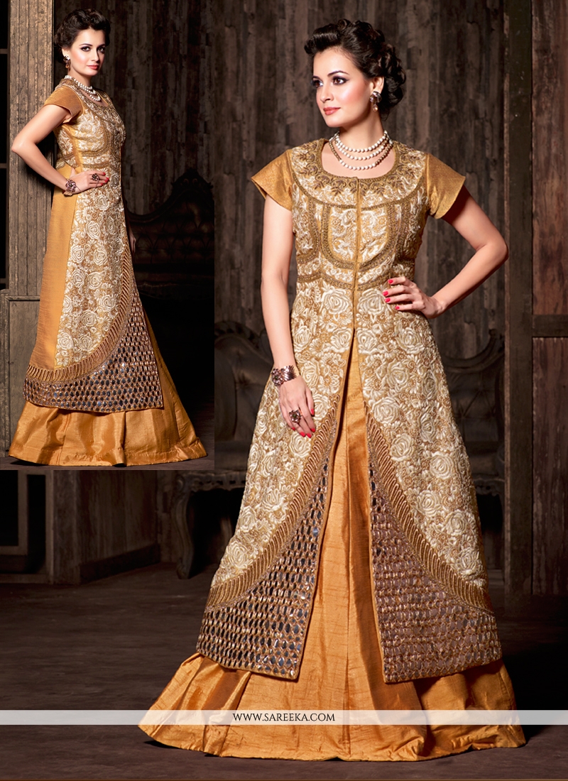 Bestseller | Gold Lehenga Choli, Gold Ghagra Choli, Gold Chaniya Choli and Gold  Lehenga online shopping