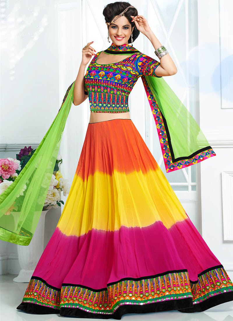 multicolored lehenga