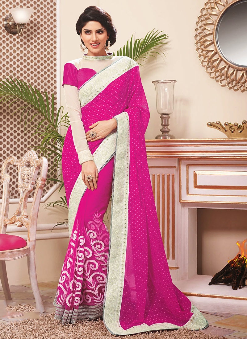 Banarasee Pure Chiffon Saree With Resham Zari Work – InduBindu