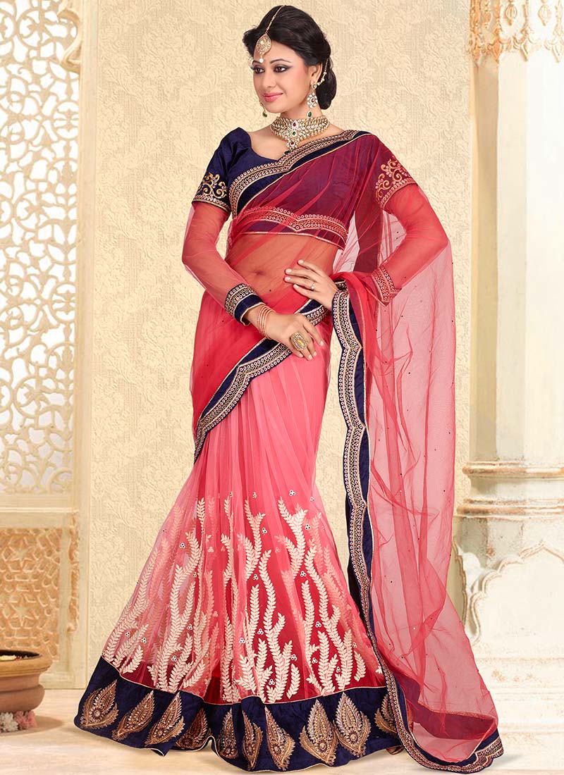 Net Lehenga Saree