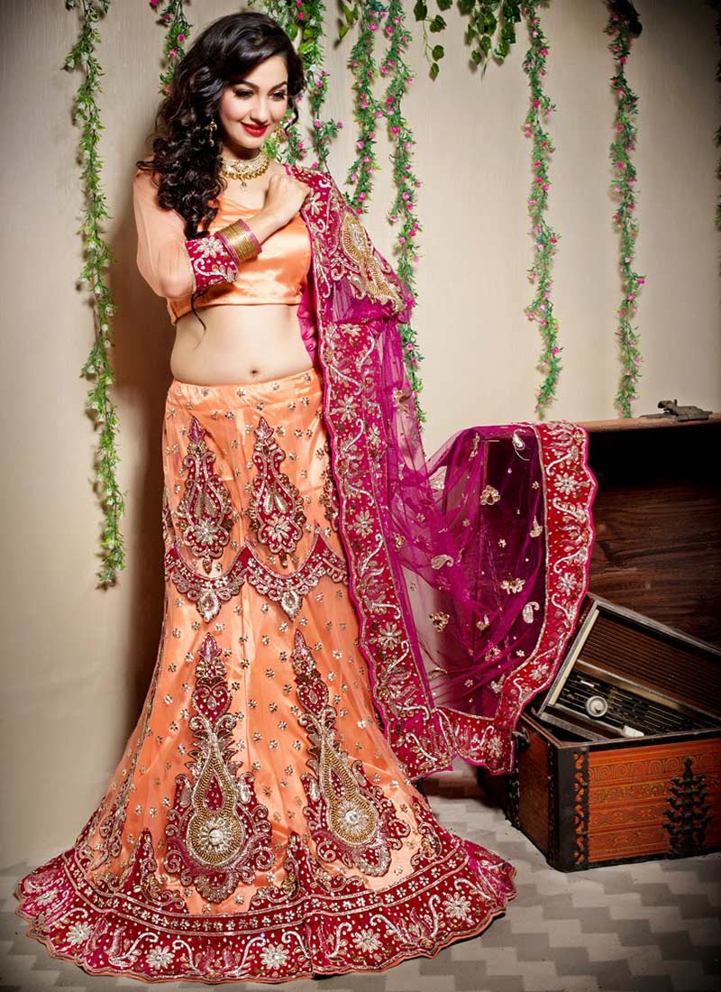 Karwa Chauth Special Lehenga Saree with Stitched Blouse In ...