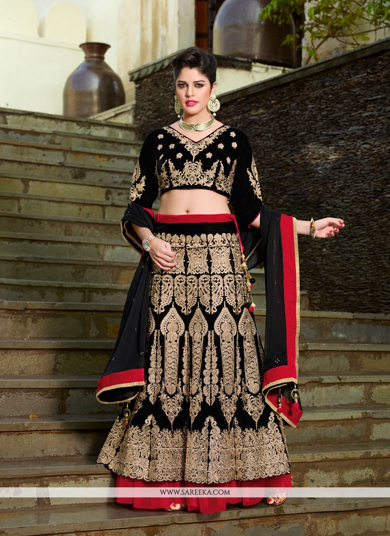 Black Color Designer Lehenga Choli :: ANOKHI FASHION