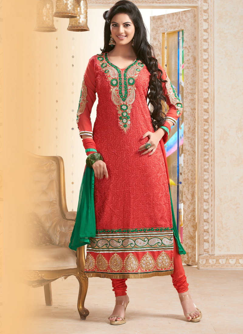 simple embroidery designs for churidar