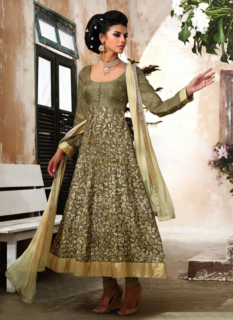 chiffon anarkali suits