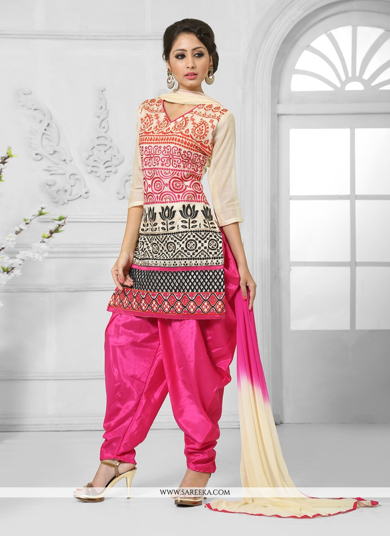 Cotton Resham Work Designer Patiala Suit 