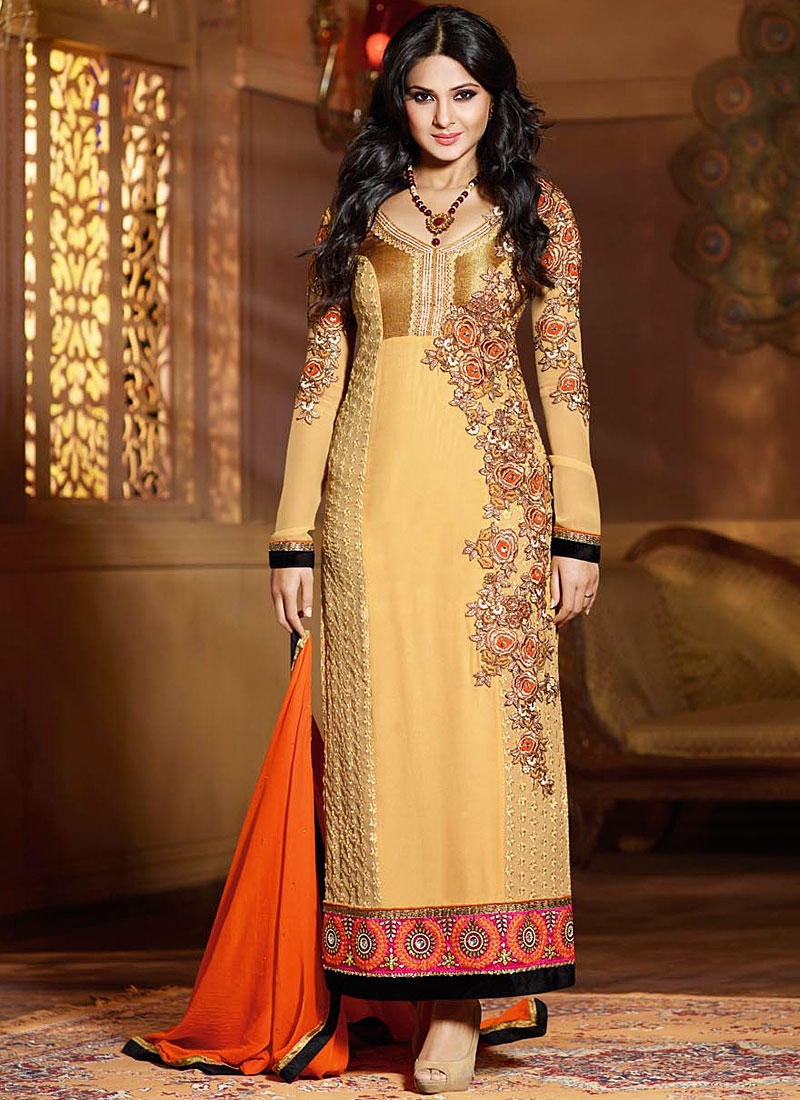 Dinsaa Suit Dno 114 B Georgette With Heavy Embroidery Stylish Designer