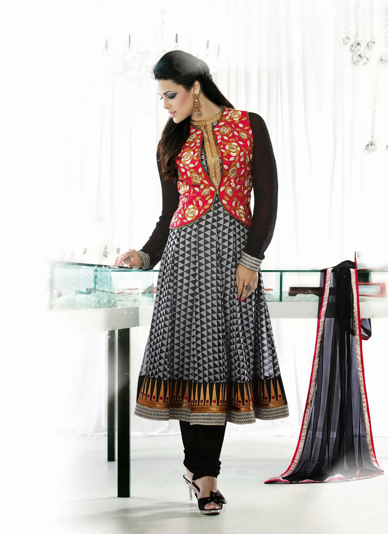 churidar with net shawl