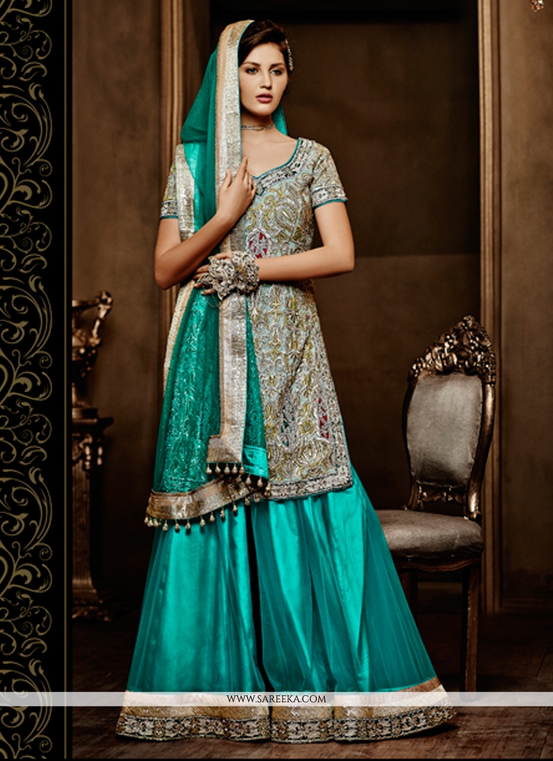 sea green palazzo suit