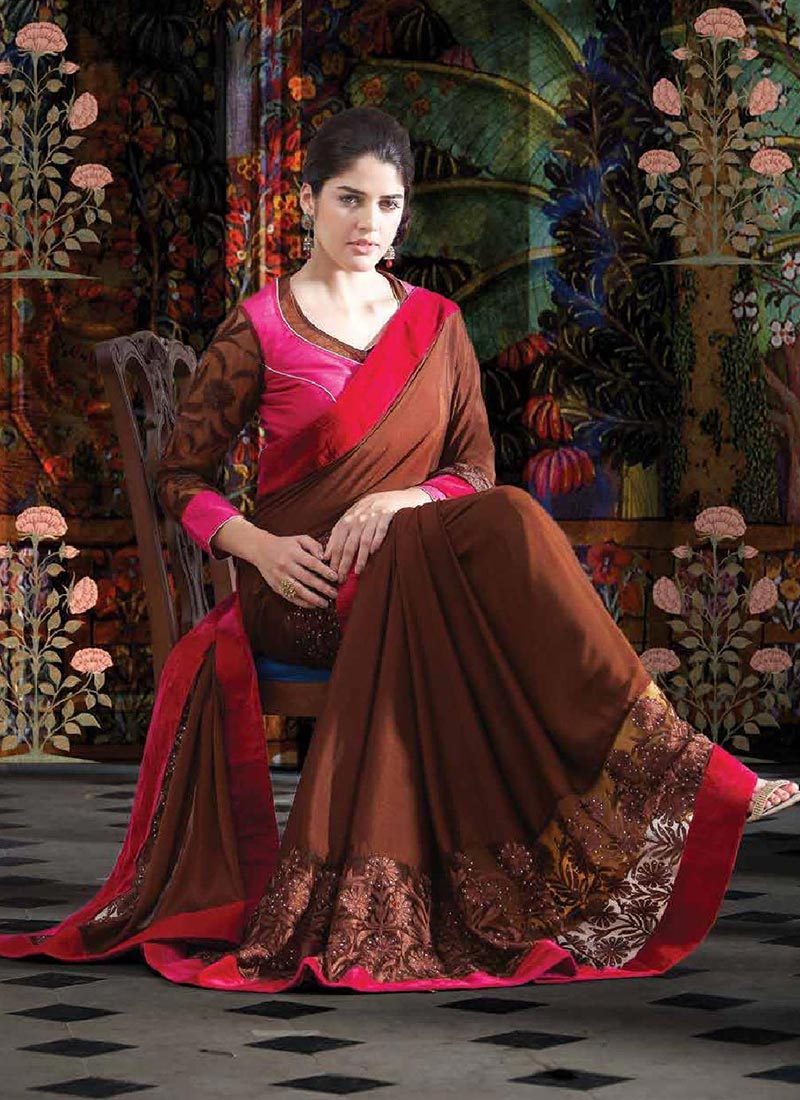 Buy Coffee Brown Maheshwari Silk Saree online-Karagiri