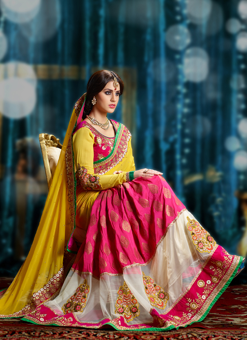 Designer Yellow Pure Georgette Saree