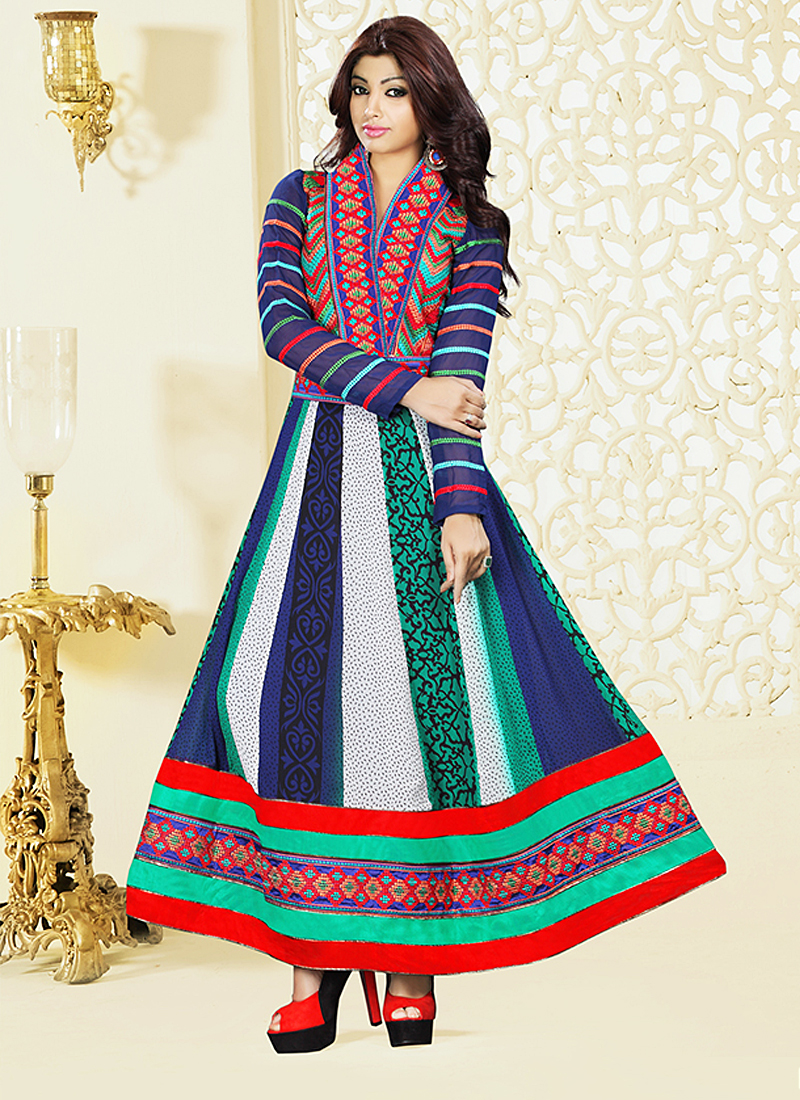 multicolour anarkali suit
