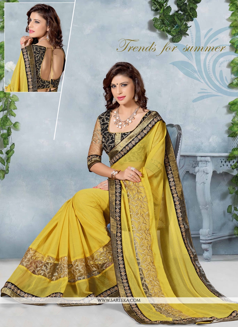 party wear pure chiffon saree