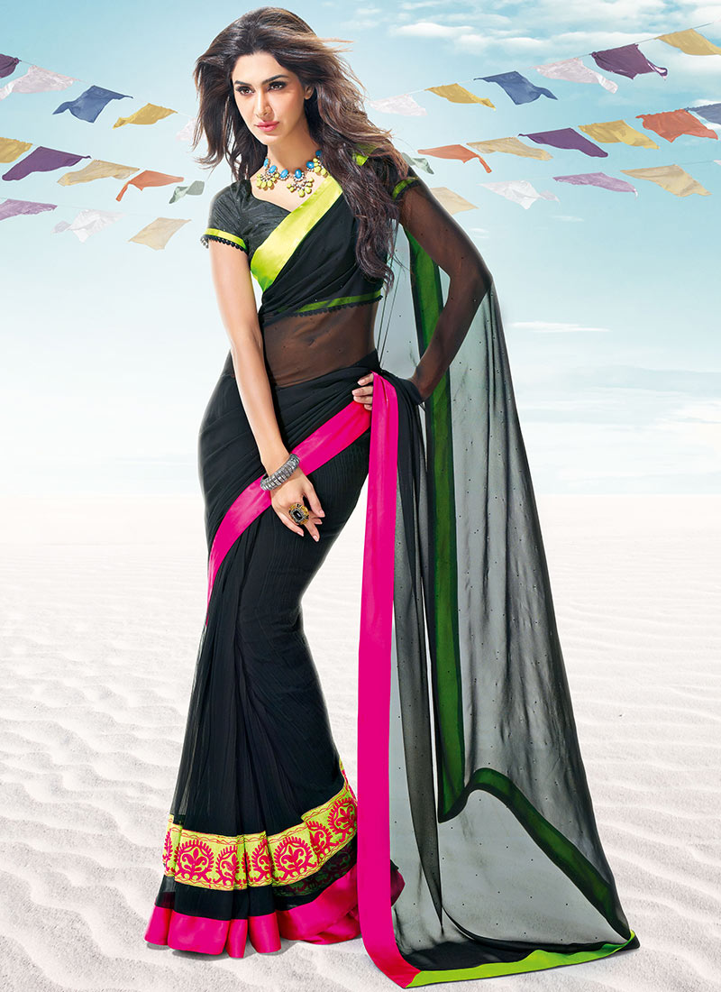 Buy Black Chiffon Sarees Online for Women in Malaysia