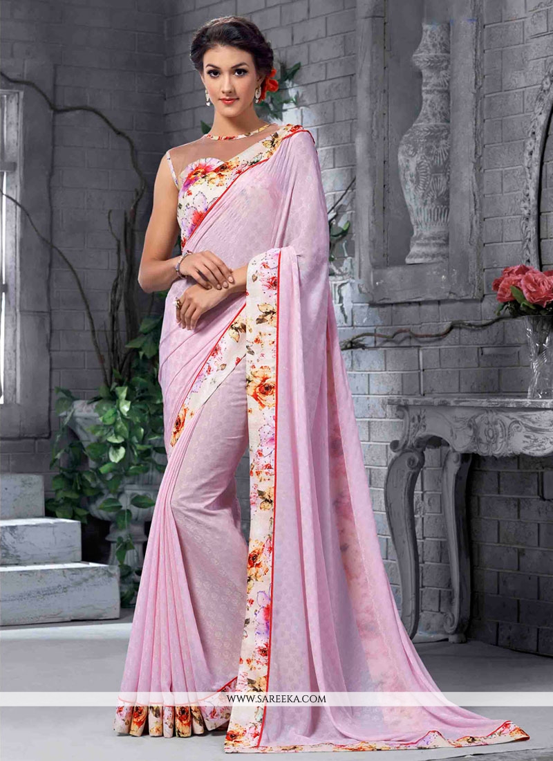 Pink Silk Designer Saree