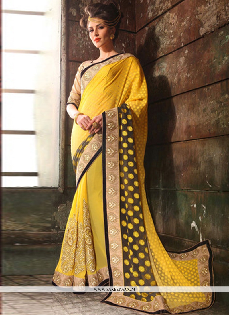 Pinky Reddy in Yellow Saree – South India Fashion