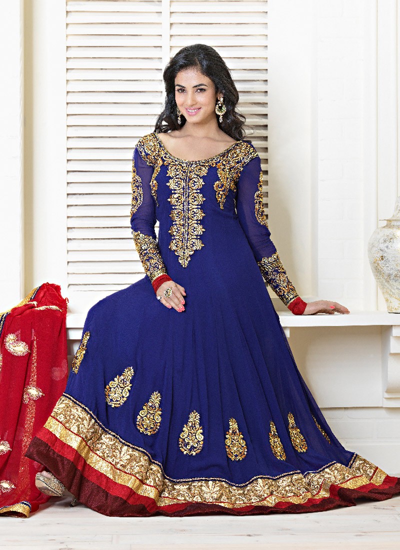 Deep Blue Embroidered Salwar Kameez